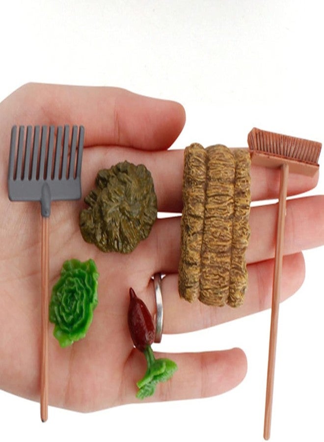 Zhuluck 3Pcs/Set Dollhouse Miniatures, 1/12 Scale Miniature Dollhouse Farm Tool Accessories, Plastic Mini Farm Tool Shovel Rake for Micro-Landscape Scene Lightweight Dollhouse Decor - Image 2